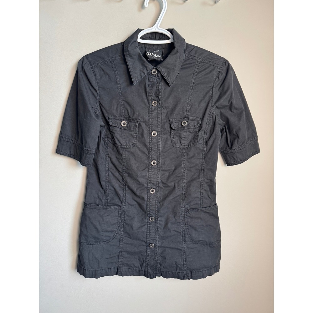 Garage Short Sleeve Button Down Utility Safari Shirt Small Gorpcore Vintage Y2K
